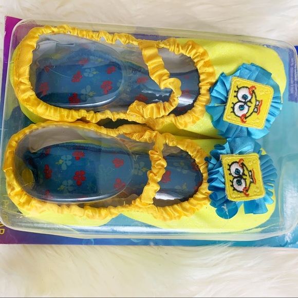 Sponge Bob Yellow Girls Slipper Dress Costume shoes NWT - Picture 4 of 8